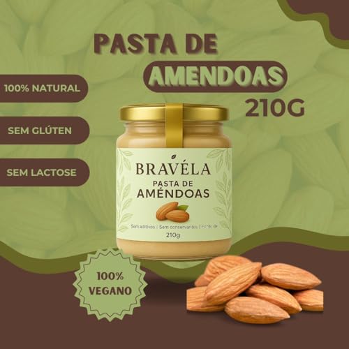 Pasta Nuts De Amêndoas 210g Pura 100% Natural Sem Açúcar