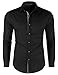 Doublju Mens Slim Fit Long Sleeve Inner Contrast Dress Shirts