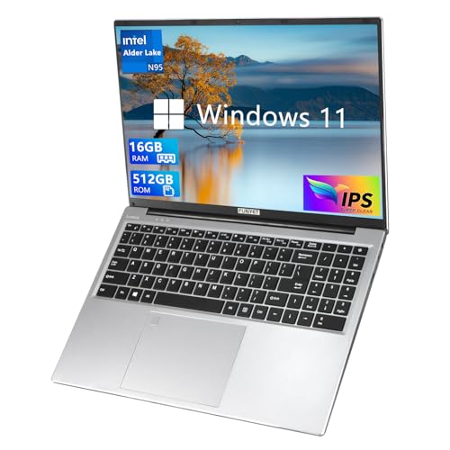FUNYET Laptop Computer, Gaming Laptop 2025 Windows 11 Pro, 16 Inch Lap Top PC, 16GB RAM 512GB SSD, Intel 12th Gen N95 Processor(up to 3.4GHz), Backlit Keyboard, Fingerprint Unlock, FHD 1920 * 1200