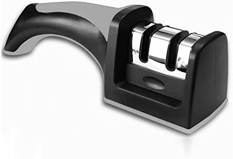 theCookMart Professional Easy 2 Stage Skid-Free Easy-Grip Knife Sharpener, Knives Sharpening System, Gray