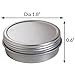 JUVITUS (12 pack) 1 oz Metal Steel Tin Flat Container with Tight Sealed Twist Screwtop Cover + Labels
