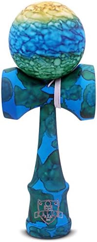 Full Rubberized Earth Marble Kendama With Extra String