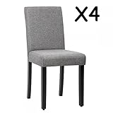 Mr Direct New Set of 4 Elegant Design Modern Fabric Upholstered Dining Chairs