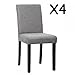 Mr Direct New Set of 4 Elegant Design Modern Fabric Upholstered Dining Chairs