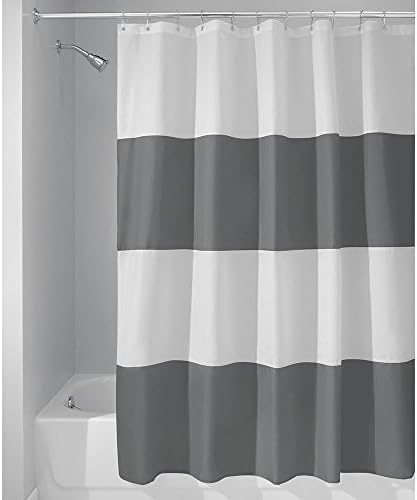Fabric Shower Curtain 72 X 72 INCH Machine Washable - Various Styles&amp;Designs (Zeno Charcoal)