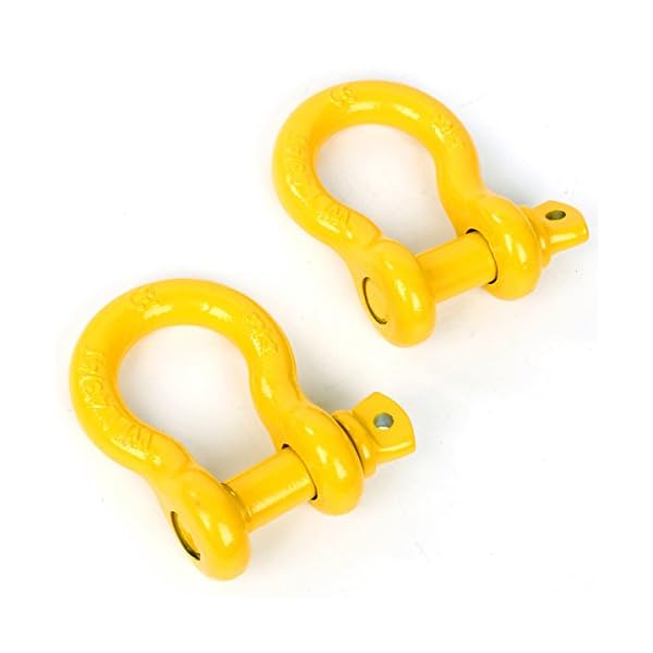 FreeTec D Ring SchÃ¤kel, 4,75t GroÃ Verzinkter Stahl SchÃ¤kel, 2 StÃ¼ck Geschweifte SchÃ¤kel mit Augenbolzen, Schwere SchÃ¤kel Abschleppen Heben Schekel fÃ¼r Pkw 4x4 Offroad Seilwinde (Gelb) – Bild 6