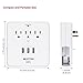 BESTTEN Wall Mount Surge Protector with 3.1A Triple USB Charging Ports, 3 AC Outlet Plugs and 2 Slide Out Phone Holders, ETL Certified