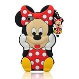 I Need (TM) 3d Cartoon Minnie Mouse Soft Silicon Case Cover Compatible for Apple Iphone 5/5g/5s(Red)