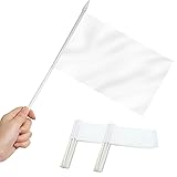 Anley White Mini Flag 12 Pack - Hand Held Small
