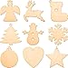 Blulu Wooden Cutouts Christmas Ornaments Hanging Ornaments Various Patterns for Holiday Decoration and DIY Craft Making (45 Pieces)