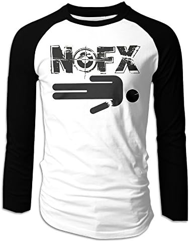 Long Sleeve Plain Raglan Baseball Jersey Tee Shirt NOFX 3 Men