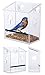 Kanaryware Window Bird Feeder - Built to Last A Lifetime - Decorate Your House with Beautiful Wild Birds - 100% Clear Acrylic - Drain Holes - Hooks & 2 Extra Suction Cups Included - Great Gift