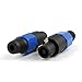 Areyourshop 20 Pcs 4 Pin Speakon Speaker Connector Male Audio Plug Blue