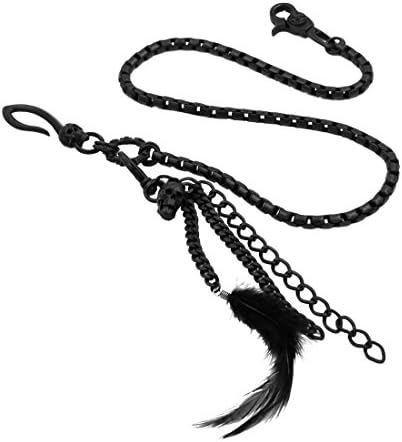 UNIQSUMUNIQSUM Detachable Skull Keyring Skull Hook Black Wallet Chain Biker Punk Chain