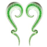 BodyJ4You Glass Hanger Tapers Kit 2 Pieces Glow in the Dark Glass Plugs 8G-16mm
