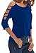 Viishow Women's Casual Loose Hollowed Out Shoulder Three Quarter Sleeve Shirts