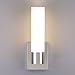 Linea di Liara Polished Chrome Wall Sconce Lighting Perpetua Bathroom Sconce Light Vanity Glass Tube Wall Sconce Up Light Modern Farmhouse Bedroom Hallway Wall Light Fixture with Frosted Glass Shade