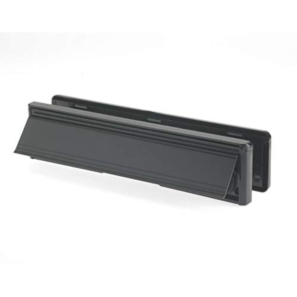 Yale YLP44-06/06-CP Letterplate/Letterbox, 300 mm, Fits 38-78 mm Doors, Black Finish