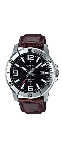 Casio MTP-VD01L-1BV Men's Enticer Stainless Steel Black Dial Casual Analog Sporty Watch