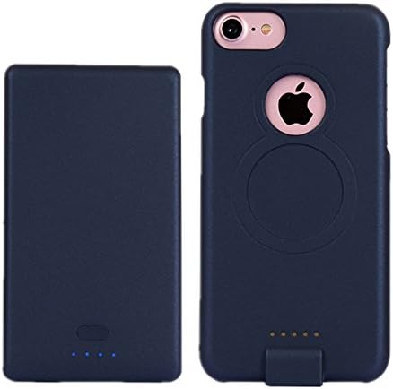 Magnetic Smart Battery Case,Jopuzia Slim Rechargeable Protective Portable Charging Case-Wireless Detachable Battery&amp;Case for iPhone6 plus/6s plus/7 plus/8 plus 5.5" with 5000mAh Capacity Case(Blue)