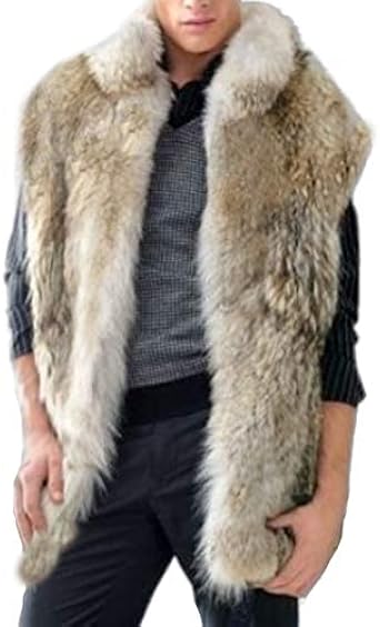 mink vest with hood