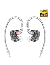 FiiO FA7 Best Over The Ear   Auriculares auriculares desmontables con diseño de cable HiFi Quad equilibrado Armature Driver in Ear Monitors para iOS y Android PC Tablet (geométrico de humo con panel de plata)