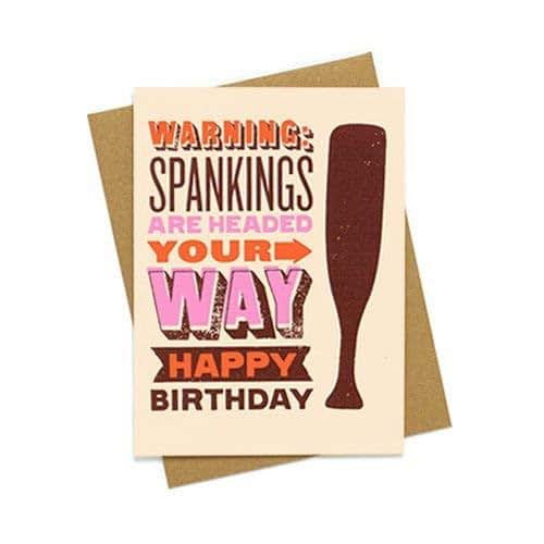 Amazon.com: Spankings Are Headed Your Way - Blank Funny Birthday Card ...