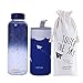 UPSTYLE 32 oz/0.25 gallon Eco Cute Glass Water Bottle with Lid BPA-Free Portable Wide Mouth Sport Travel Reusable Mug Leak-proof with Sleeve Drinking Cup for Milk/Juicing/Tea/Smoothie/Essential Oil