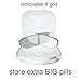 Pill Case - Water-Resistant Portable Travel Medicine Organizer Box for Purse or Pocket. Daily Medication Carry Case with Removable Compartment (Translucent)