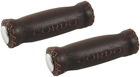 PAIR SOFT BROWN LEATHER BIKE CYCLE HANDLEBAR GRIPS TRADITIONAL DUTCH HAND STITCHING FROM CORDO