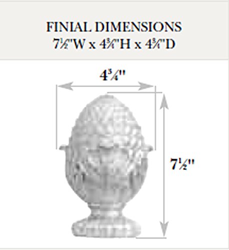 Kirsch Wood Trends Classics Oakleaf Finial, for 3" pole, White (MPN# 50977025)