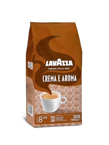 Lavazza, Crema e Aroma, Arabica und Robusta Kaffeebohnen, Ideal für Espressomaschinen, mit Schokoladigen Aromen, Reicher und Vollmundiger Geschmack, Intensität 8/10, Mittlere Röstung, 1 kg Packung 2