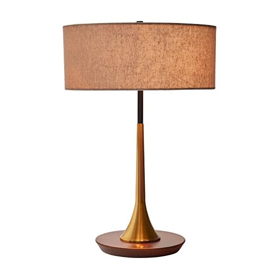 Amazon Brand Rivet MidCentury Modern Curved Brass Table Desk Lamp
