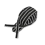 Tinksky Fashion Chefs Hat Cap Kitchen Catering Skull Cap Ribbon Cap Turban (Black)