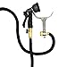 TruTec 100 Foot, Triple Layer Latex Core, Solid Brass Fitting Shut Off Valve Spray Nozzle Stainless Steel Holder, Expanding Garden Hose - Black
