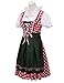 Colorful House Womens Oktoberfest Beer Maid Fancy Dress Costume, Red and Green,Size M