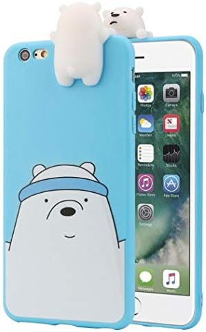 Afus BIG SALE 3D Cartoon Animals Cute We Bare Bears Soft Silicone Case Cover Skin For IPhone Candy Colour Lovely Girly Bear Design (iphone xs max 6.5, Blue)
