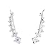 EVER FAITH Ear Climber 925 Sterling Silver Hypoallergenic Earring Clear CZ Ear Sweep Cuff Wrap Hoop Earrings
