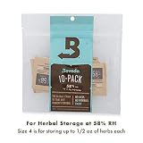 Boveda for Herbal Storage | 58% RH Humidity Control Pack | Size 4 for Use with Up to 1/2 Ounce (15 Grams) | Prevent Terpene Loss Over Drying and Molding | 10-Count Resealable Bag