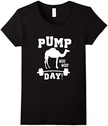 Women's Pump Day Graphic Camel Workout T-shirt Medium Black