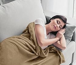 Utopia Bedding Fleece Blanket King Size Camel
