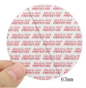 Tutoy 100Pcs 48 to 70mm Pressure Sensitive Liner Foam Safety Tamper Seals for Jar Lid Bottle - 63mm