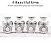 Adera Dreams Small Urns for Human Ashes Keepsake - Set of 4 in Pearl White - Mini Cremation Urns - Memorial Ashes Urn with Case, Velvet Pouch and Funnel - Miniature Burial Funeral Urns for Sharing Ash