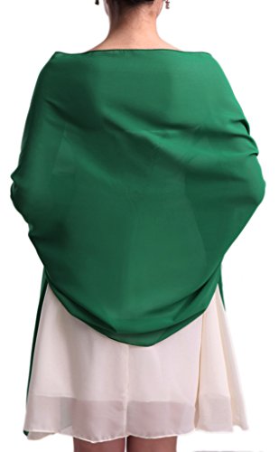 Alivila.Y Fashion Womens Chiffon Bridal Evening Scarf Shawl-Dark Green Chiffon