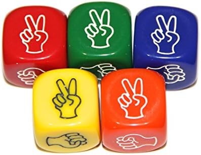 Rock Paper Scissors Gambling Game Drinking Decider Dice Set of 5 ( Yugioh, Pokemon, Magic)