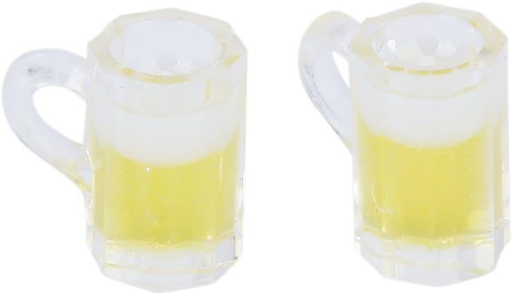 TMERY 1:12 Dollhouse Realistic Miniature Accessories Beer Glasses Mugs