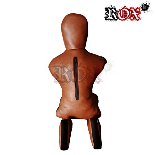 ROX Fit MMA Grappling Dummy by Grappling Dummy Brazilaian JiuJistsu Training Bag Brown Black (6 Foot (72") - 180 cm - Unfilled)