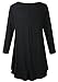 LARACE 3/4 Sleeve Shirts for Women Plus Size Tunic Dressy Top Loose Fit Flare T-Shirt(1X, Black)