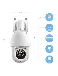 Amcrest 4 MP outdoor PTZ POE + IP Pan Tilt Zoom camera (12 x motorized optical) UltraHD POE + Camera Dome speed security camera, CMOS Image sensor, 328ft night vision, POE + (802.3at) - IP66, 4 MP, IP4M-1053EW