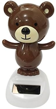 Art Solar Car Powered Dancing Flip Flap Bobble Toy Coffee Bear for Home Decor Bar Decor Office Decor Garden Decor
